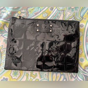 Kate spade black patent clutch/makeup pouch